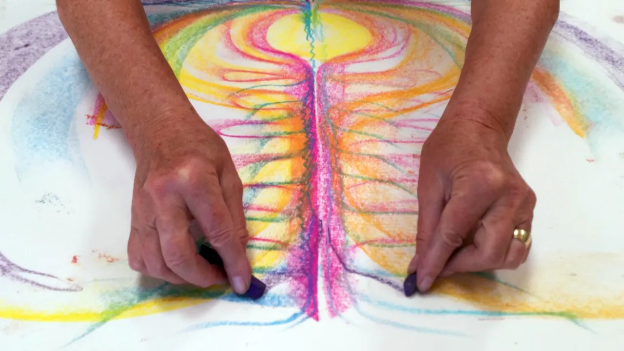 Abstract illustration of body alignment points and posture awareness mapping
